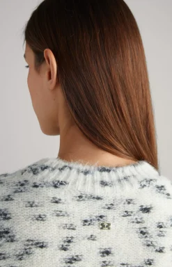 Outlet JOOP! Alpaca Blend Knitted Jumper in cream patterned