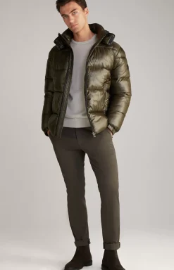 Discount JOOP! Ambro Quilted Jacket with Hood in Dark Green khaki