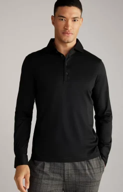 JOOP! Baldwin Long-sleeved Polo Shirt in black