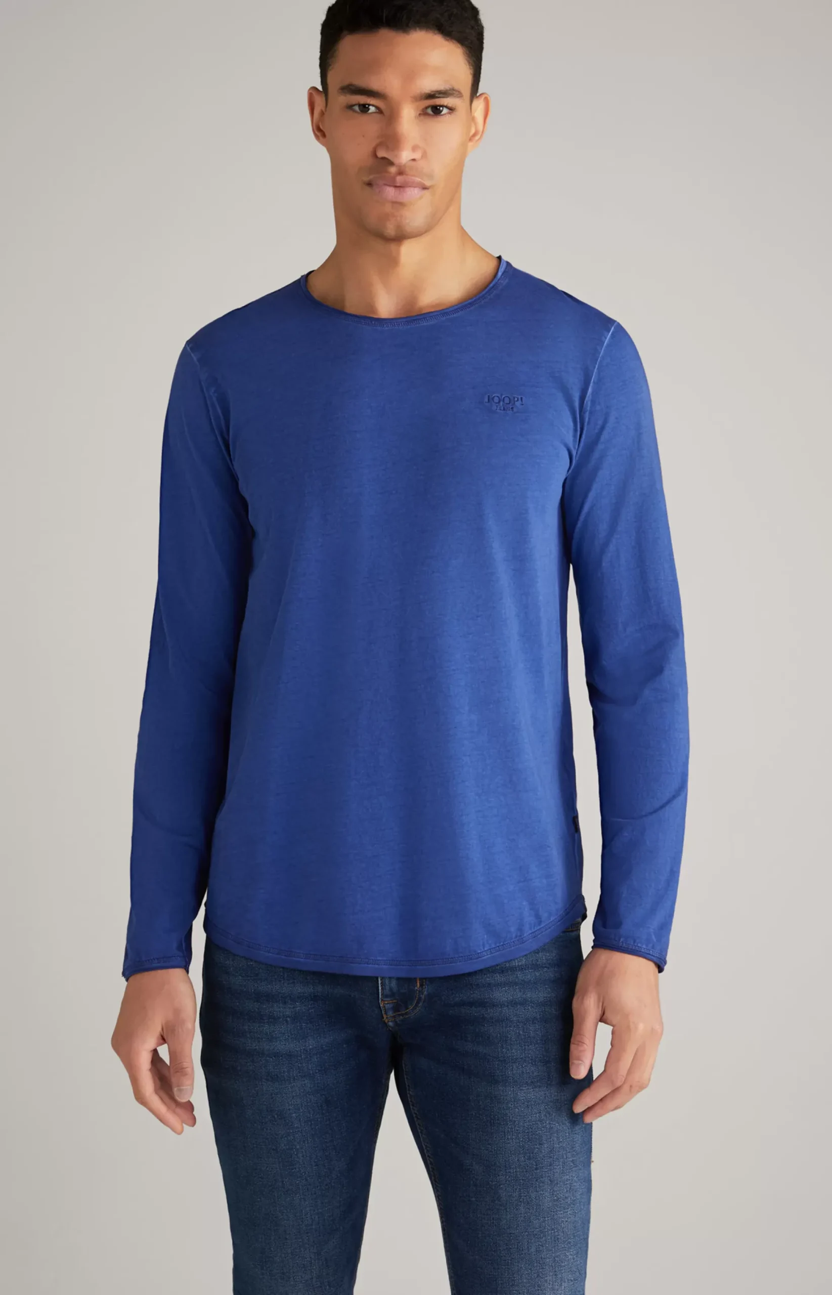 Online JOOP! Carlos Long Sleeved Top in Royal Blue Melange royal blue mélange