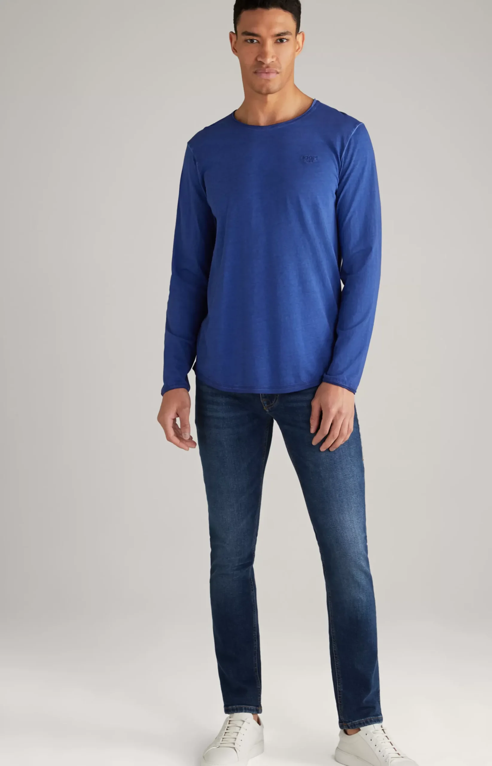Online JOOP! Carlos Long Sleeved Top in Royal Blue Melange royal blue mélange