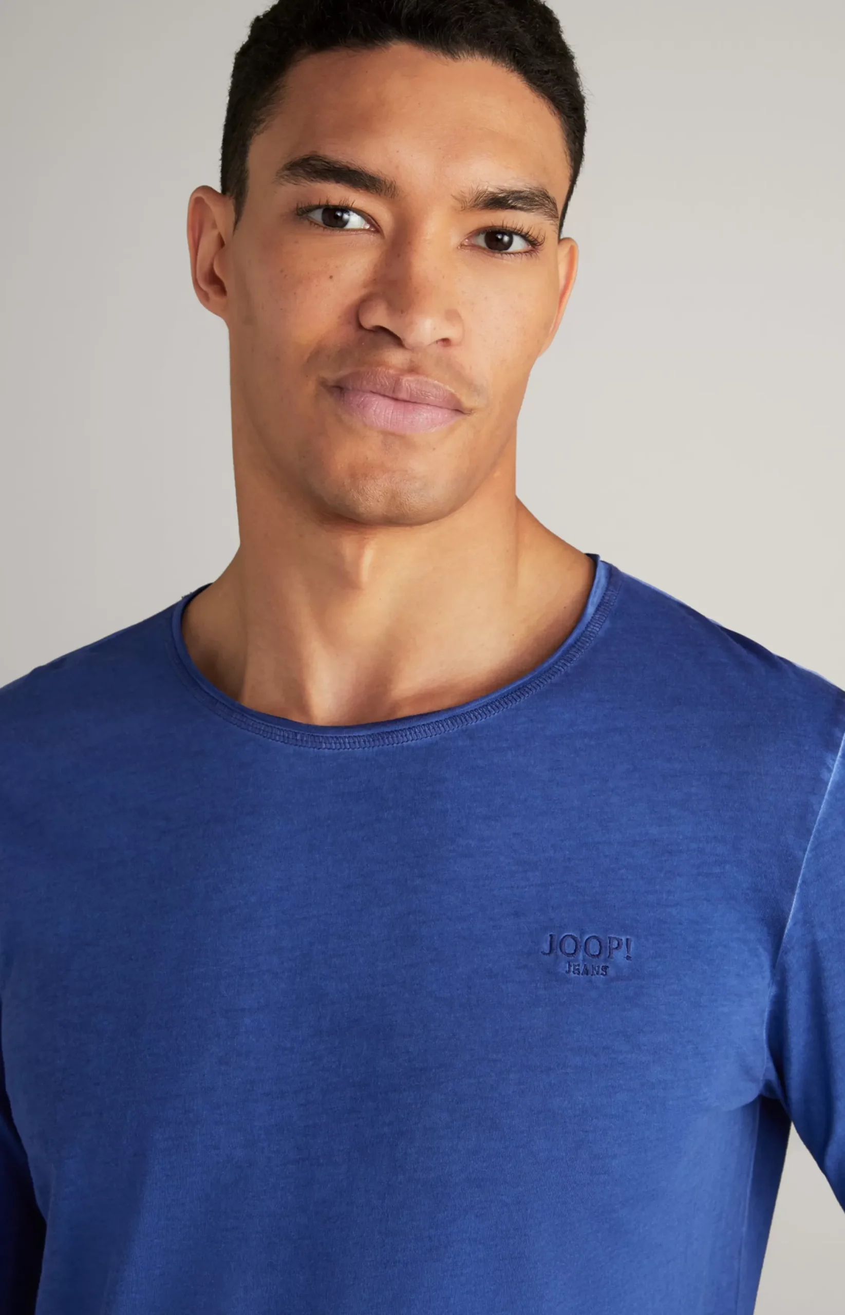 Online JOOP! Carlos Long Sleeved Top in Royal Blue Melange royal blue mélange