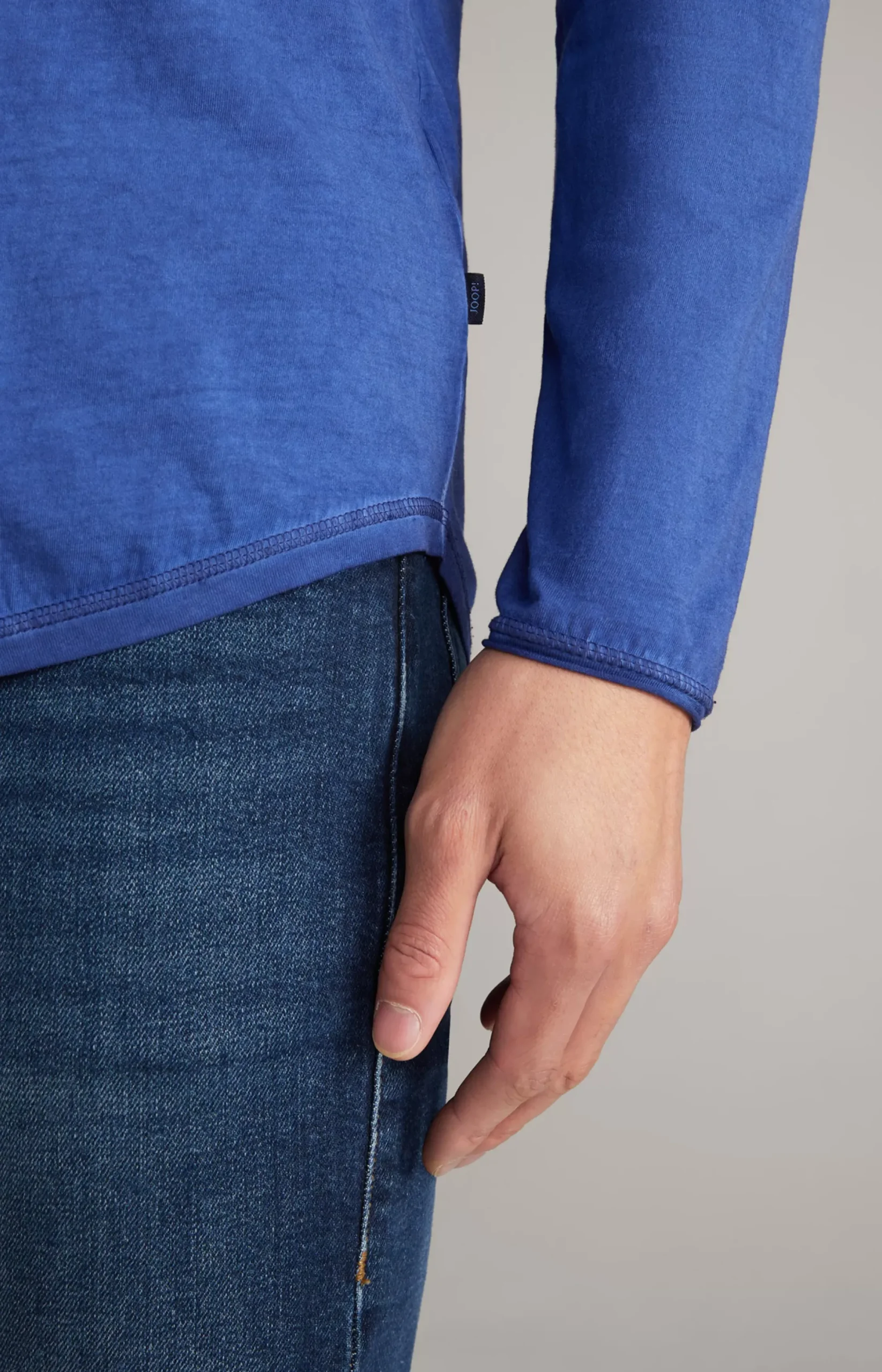 Online JOOP! Carlos Long Sleeved Top in Royal Blue Melange royal blue mélange