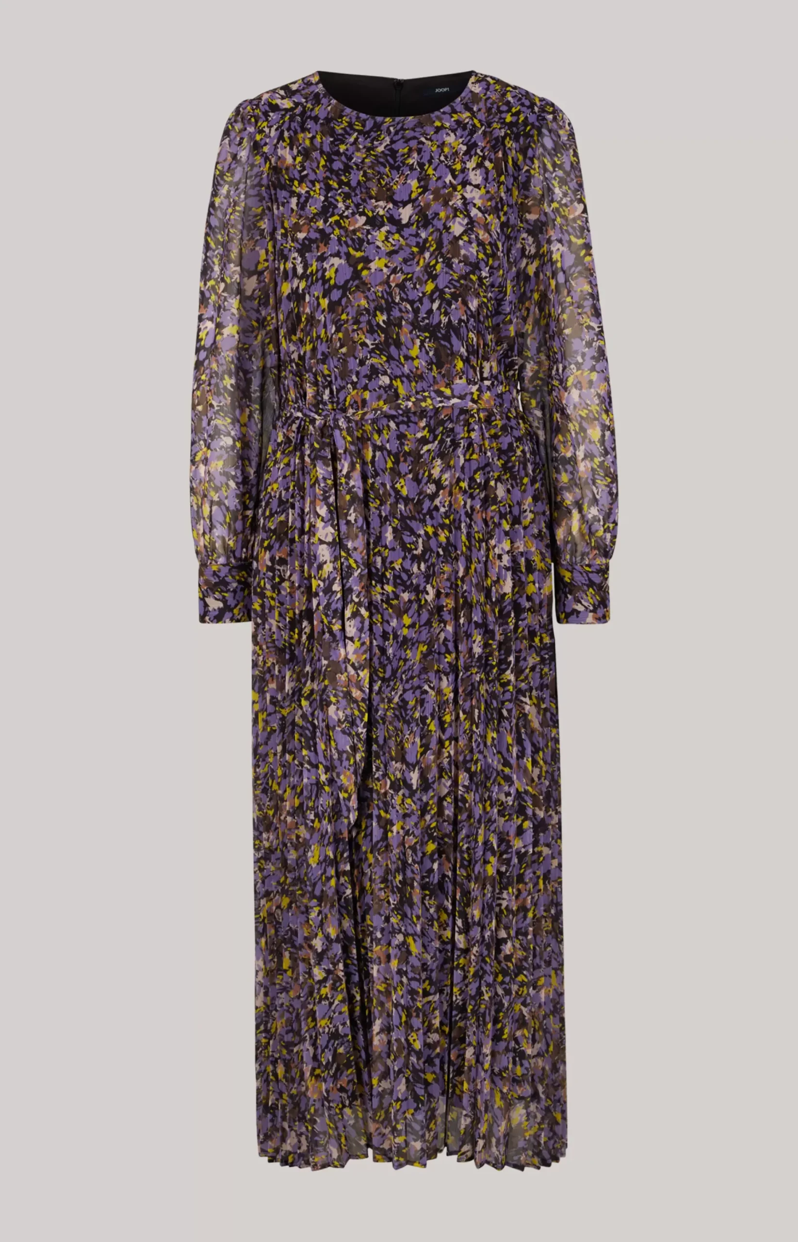 Outlet JOOP! Chiffon Pleated Dress in a Purple/Yellow Pattern patterned purple/yellow