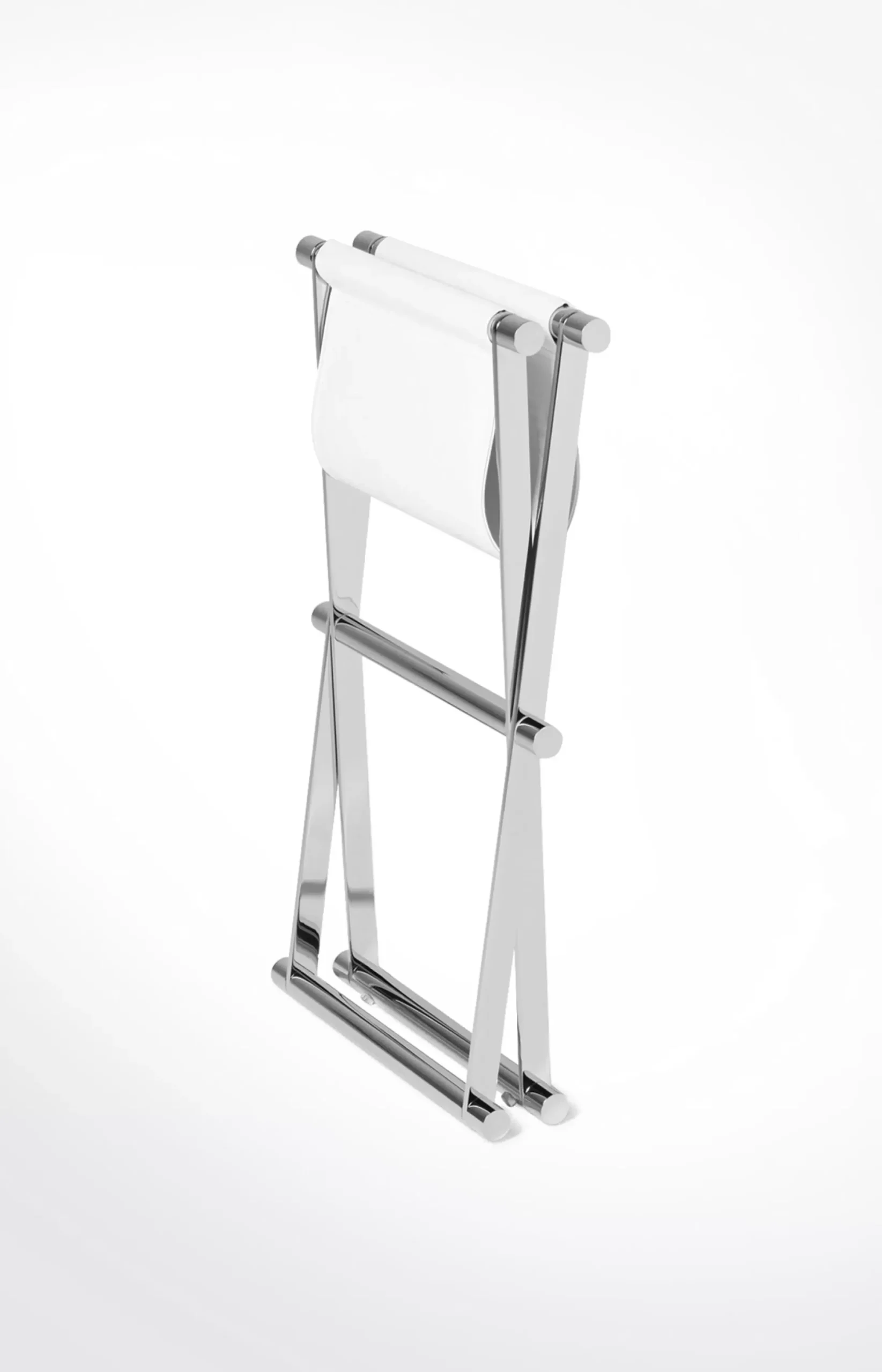 Clearance JOOP! Chromeline bathroom stool, white plain light beige