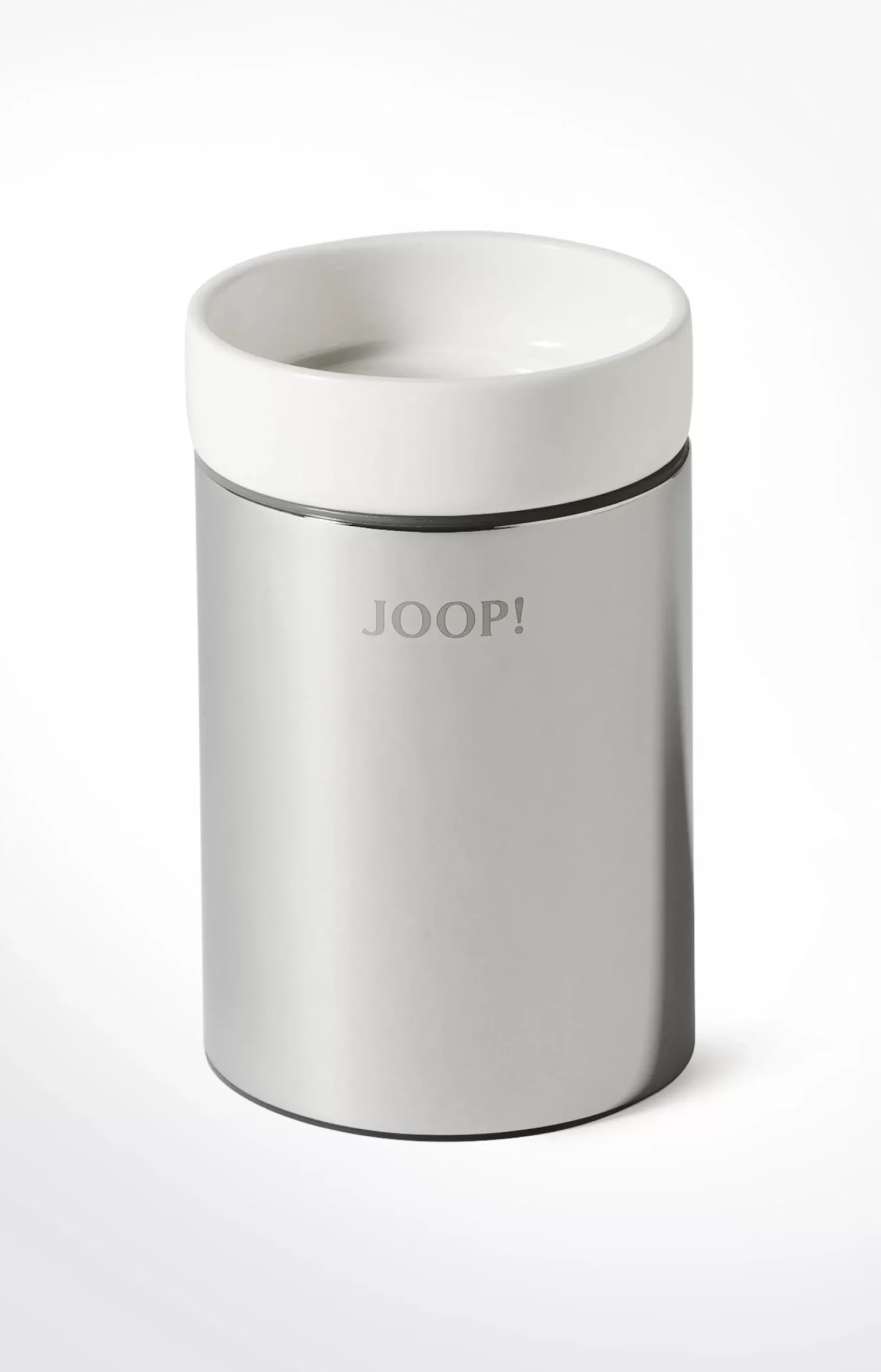Sale JOOP! Chromeline toothbrush holder, silver/white plain light grey 1
