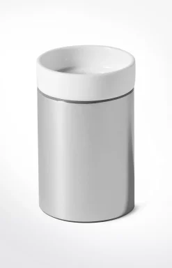 Sale JOOP! Chromeline toothbrush holder, silver/white plain light grey 1