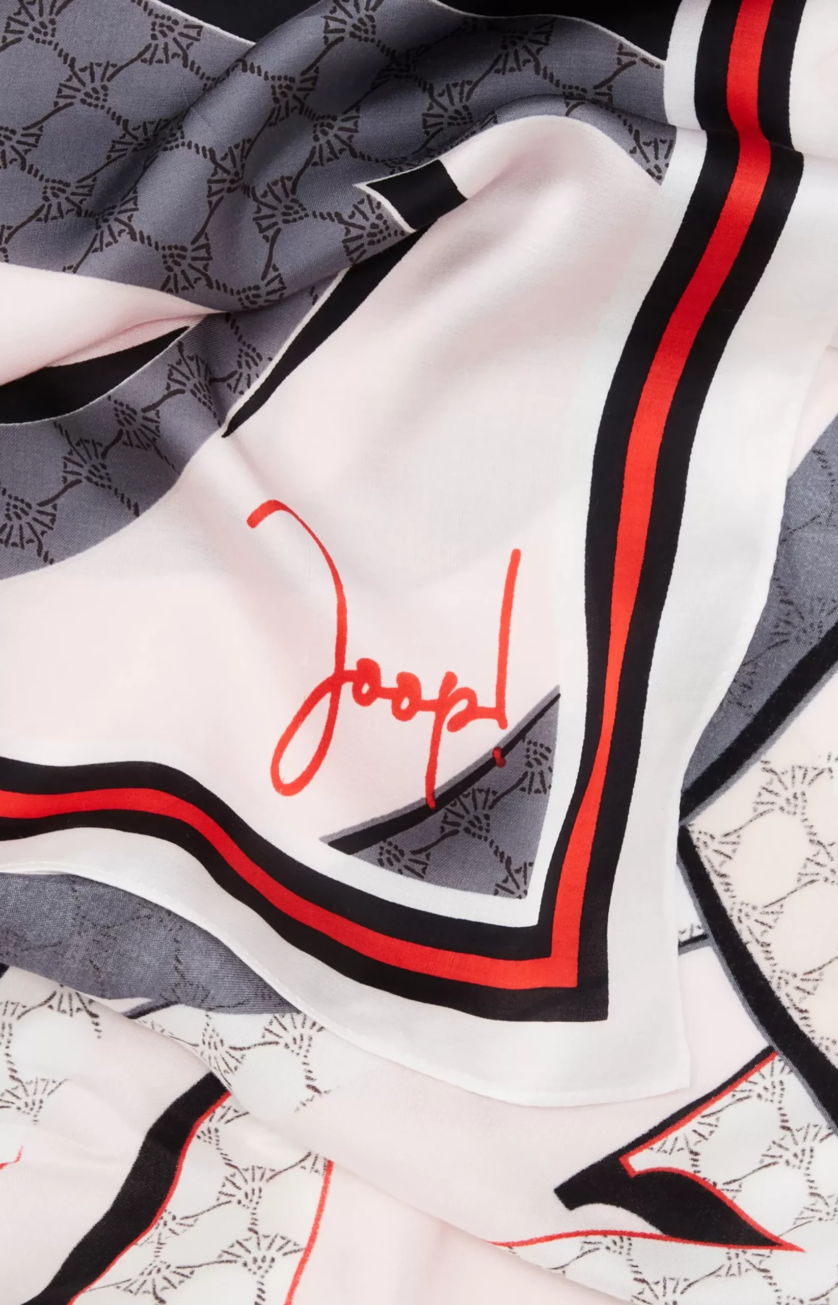 Discount JOOP! Cornflower Scarf in a Grey/Pink/Red Pattern Open Miscellaneous