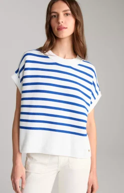 Discount JOOP! Cotton Knitted Jumper in Stripes blue/white