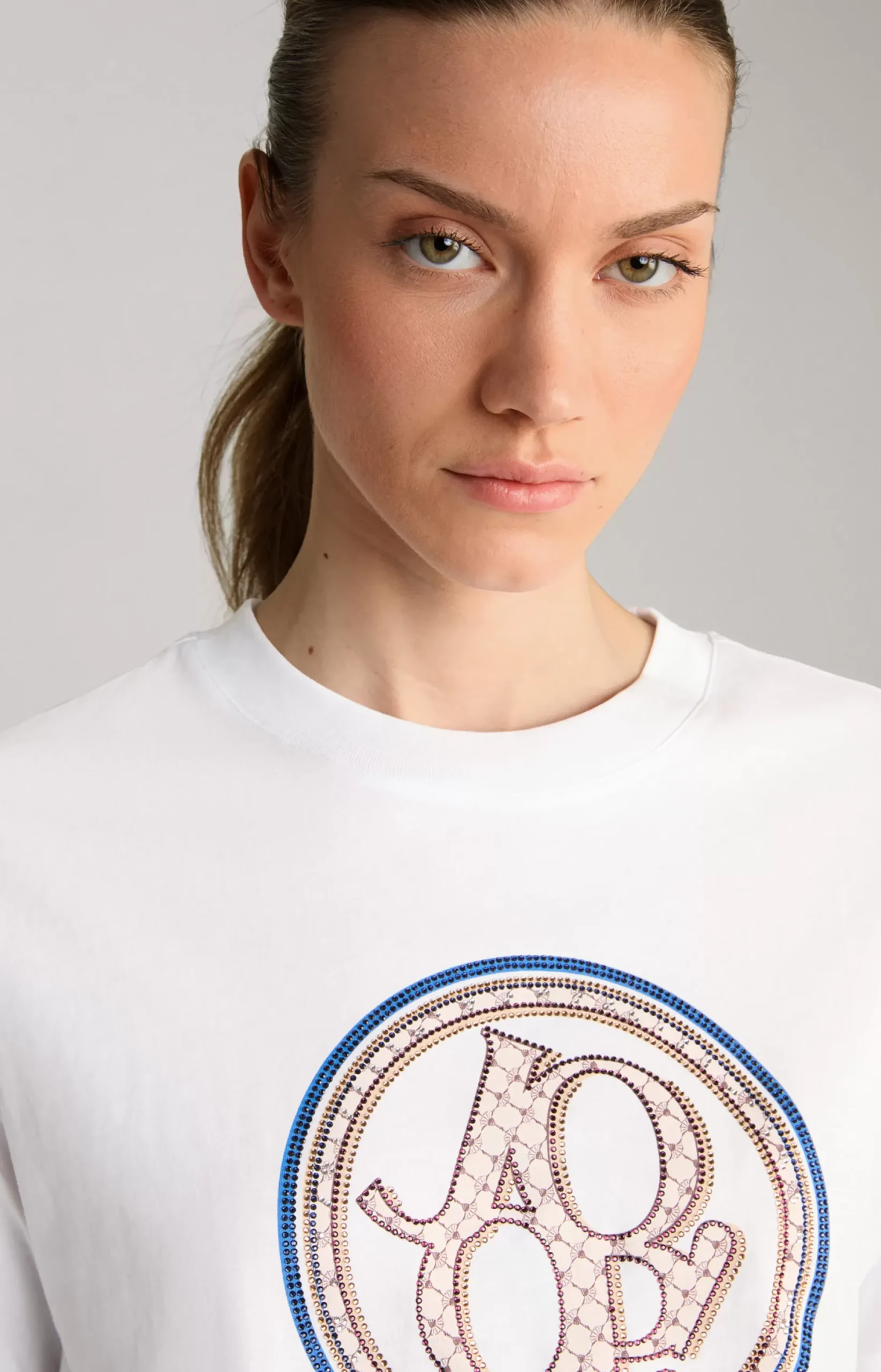 New JOOP! Cotton T-Shirt in white/blue