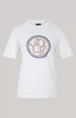 New JOOP! Cotton T-Shirt in white/blue