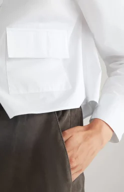 Discount JOOP! Cotton Twill Blouse in white