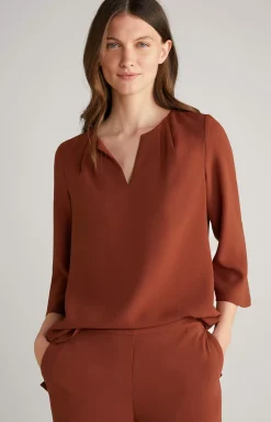 Best JOOP! Crêpe Blouse in copper brown