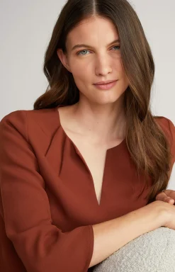 Best JOOP! Crêpe Blouse in copper brown