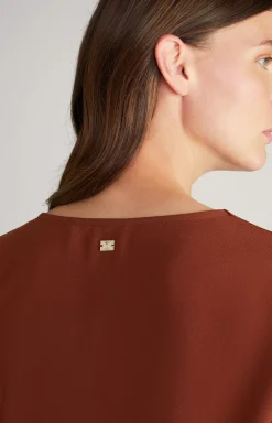 Best JOOP! Crêpe Blouse in copper brown