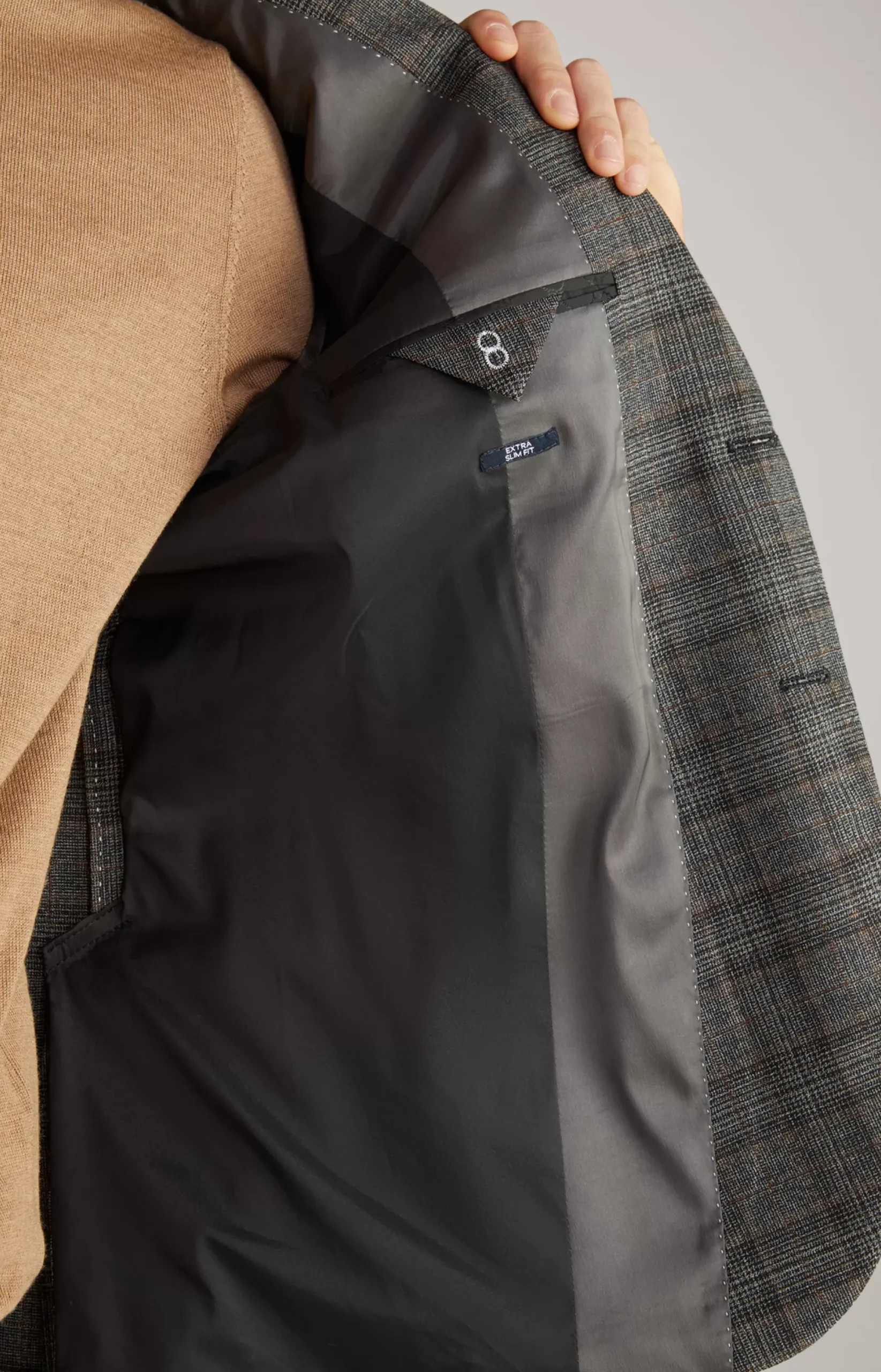New JOOP! Dash Modular Jacket in a Grey Check grey checked