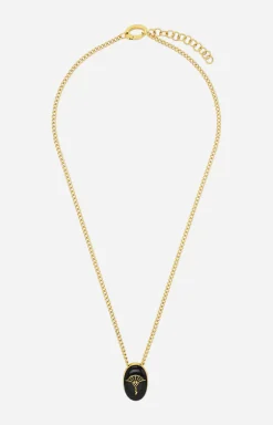 Sale JOOP! Enamel Black Necklace in /Black gold