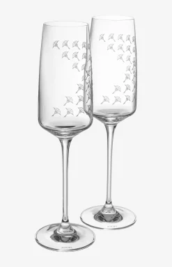 Sale JOOP! Faded Cornflower Champagne Glass - Set of 2 matt white