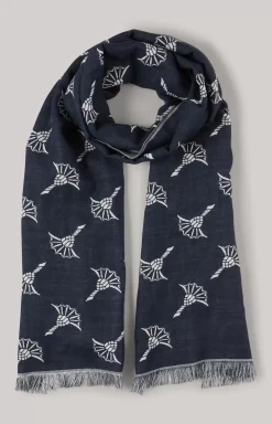 Online JOOP! Feris Scarf in dark blue/ecru