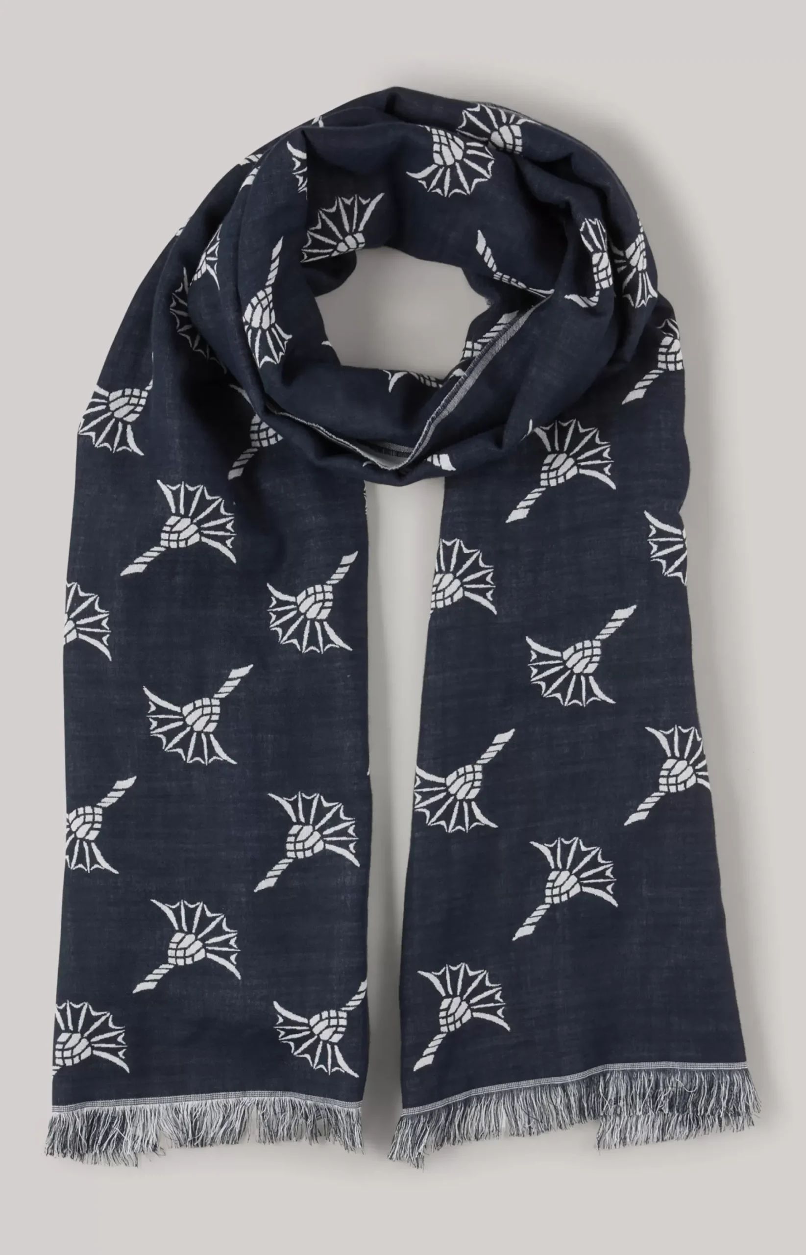 Online JOOP! Feris Scarf in dark blue/ecru