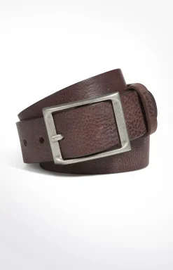 New JOOP! Finely Textured Cowhide Belt in Dark Brown overdyed brown 1