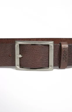 New JOOP! Finely Textured Cowhide Belt in Dark Brown overdyed brown 1