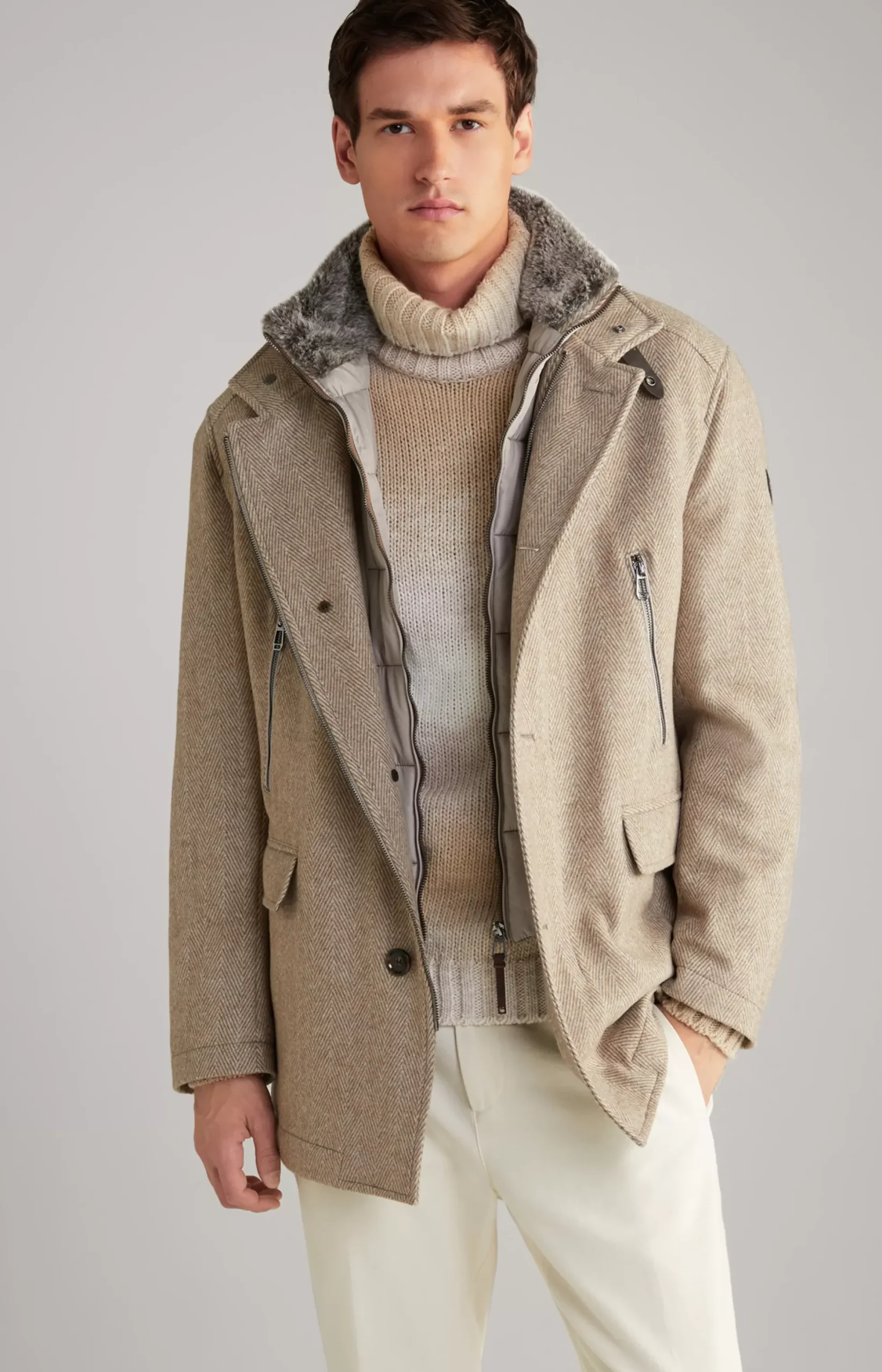 Hot JOOP! Gary Coat in a Pattern light brown