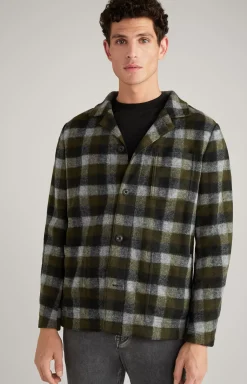 JOOP! Haiko Flannel Overshirt in Green/Grey Check green/grey chequered