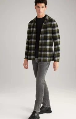 JOOP! Haiko Flannel Overshirt in Green/Grey Check green/grey chequered