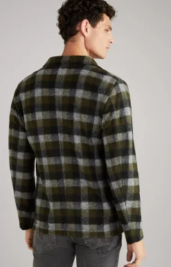 JOOP! Haiko Flannel Overshirt in Green/Grey Check green/grey chequered