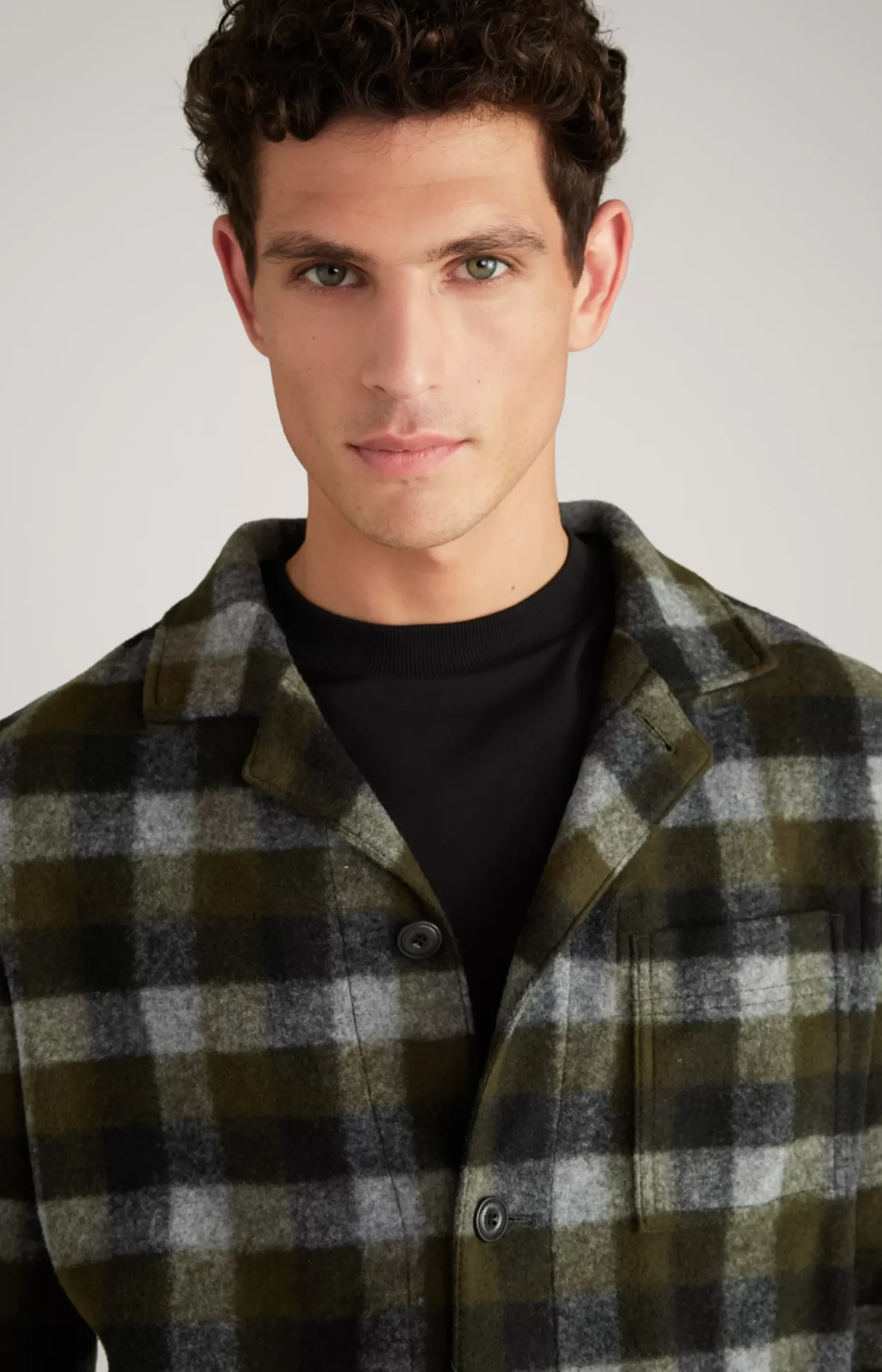 JOOP! Haiko Flannel Overshirt in Green/Grey Check green/grey chequered