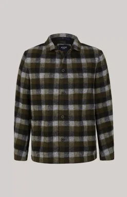 JOOP! Haiko Flannel Overshirt in Green/Grey Check green/grey chequered