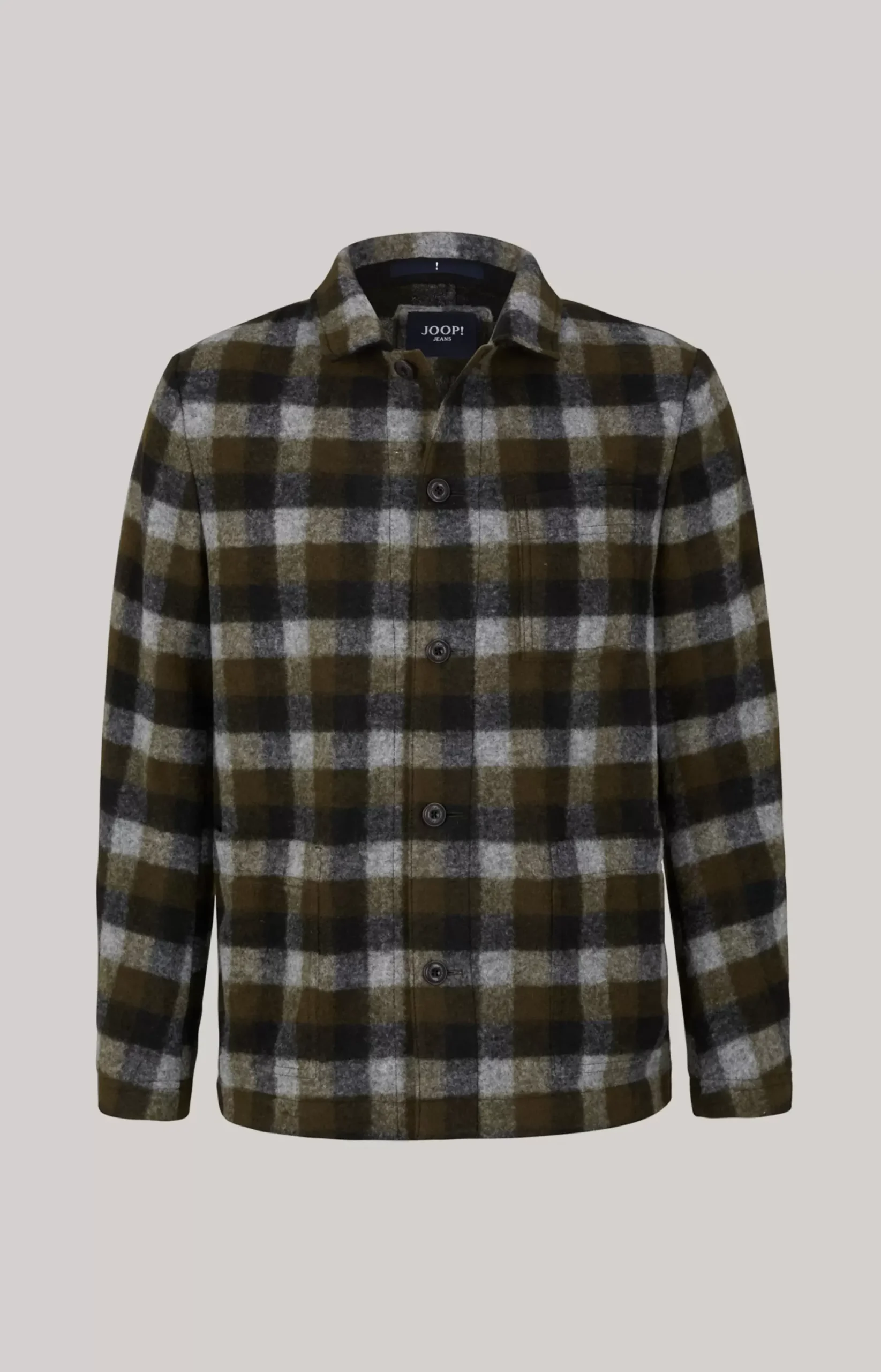 JOOP! Haiko Flannel Overshirt in Green/Grey Check green/grey chequered