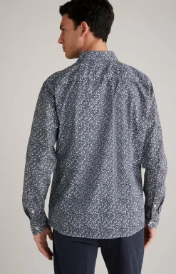 JOOP! Hanson Cotton Shirt in dark blue/off-white