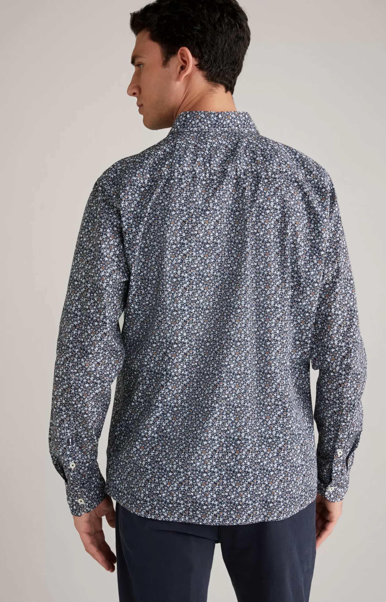 JOOP! Hanson Cotton Shirt in dark blue/off-white