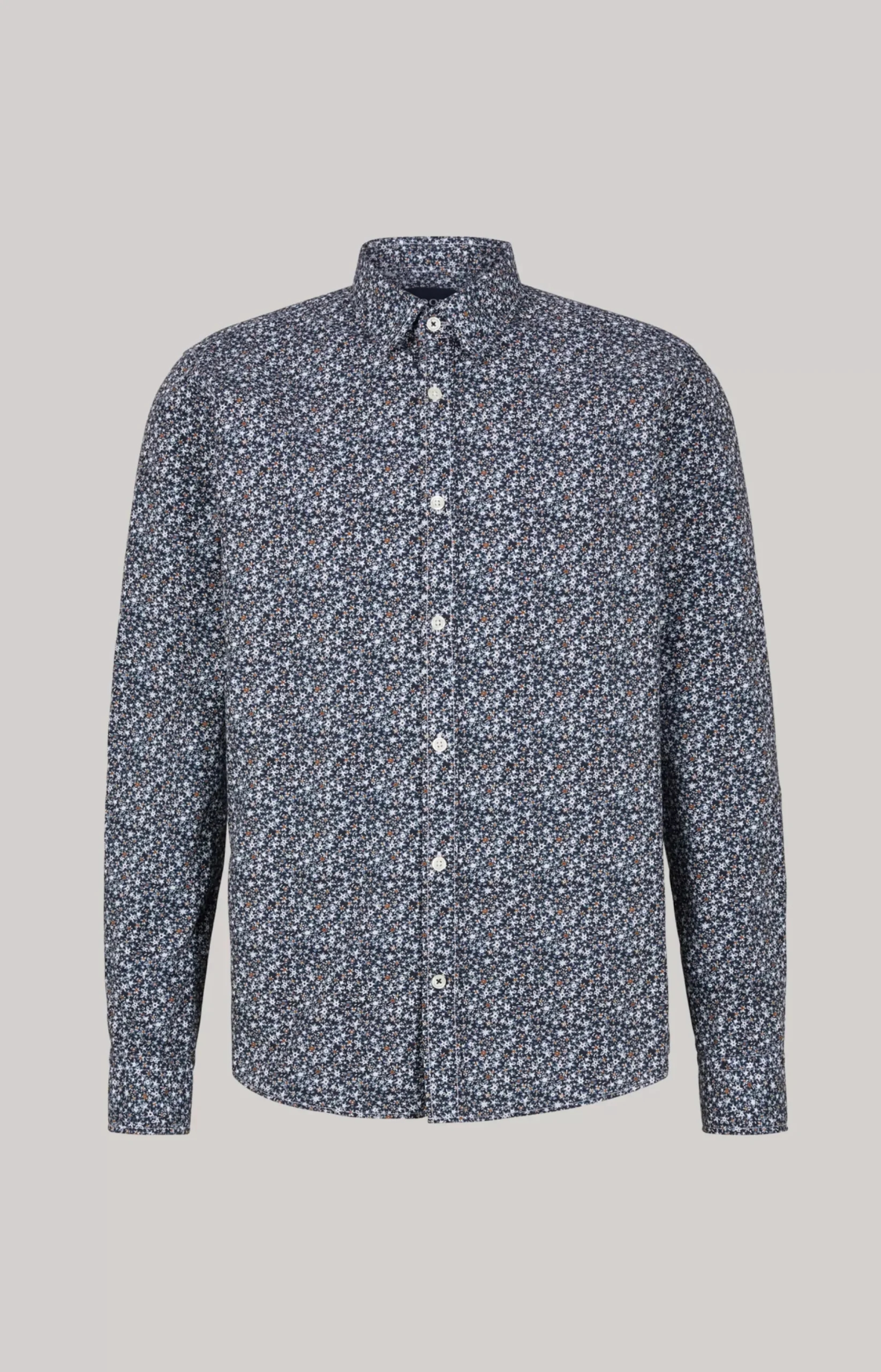 JOOP! Hanson Cotton Shirt in dark blue/off-white