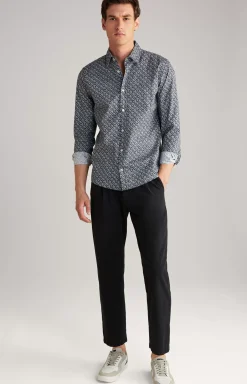 Clearance JOOP! Hanson Cotton Shirt in Dark Blue, patterned dark blue patterned
