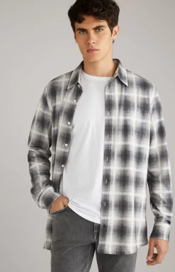 Sale JOOP! Hanson Cotton Shirt in Grey, patterned grey patterned