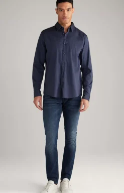 Sale JOOP! Hanson Cotton Shirt in Mottled Dark Blue dark blue melange