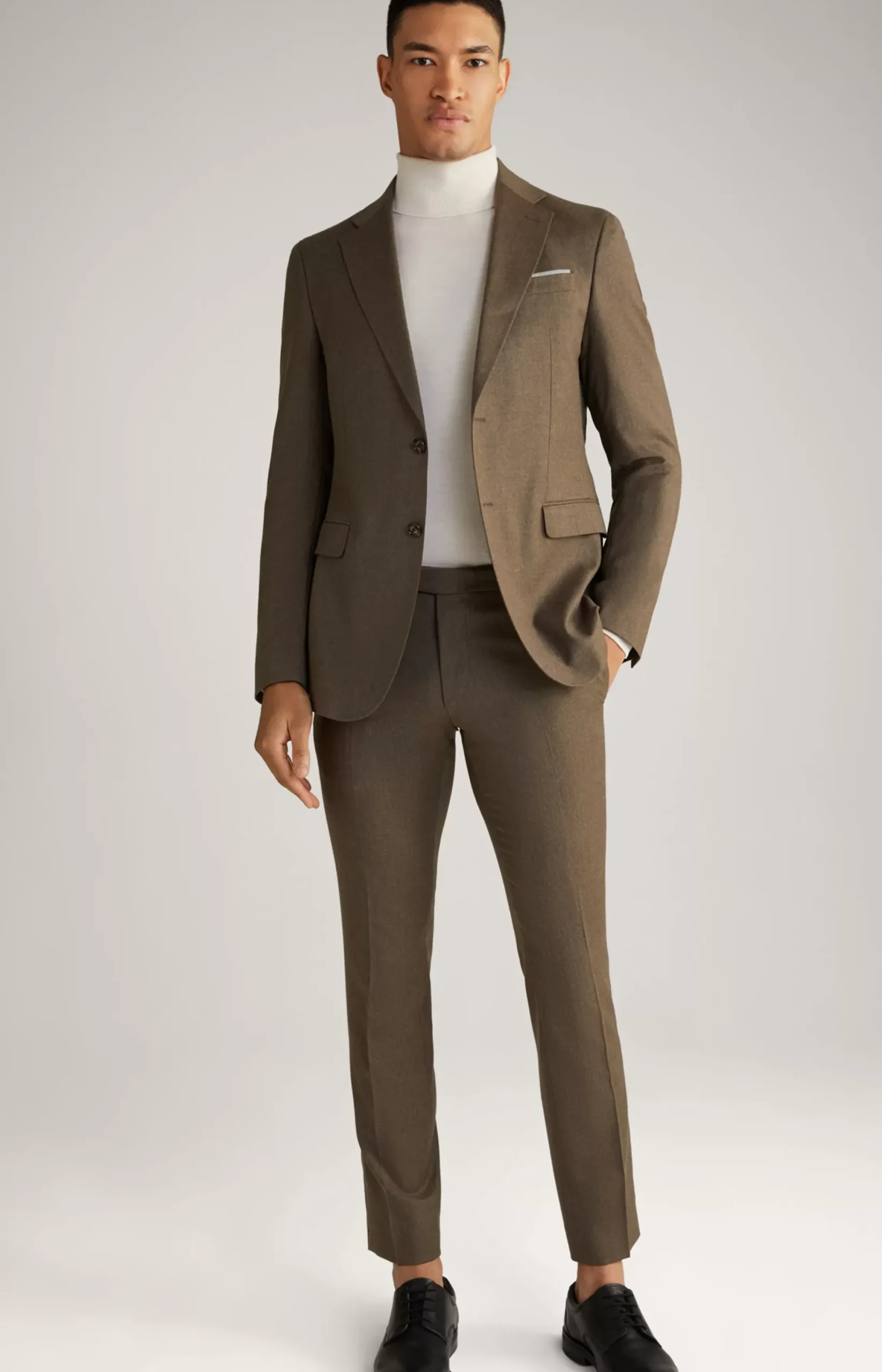 Outlet JOOP! Haspar-Bloom Flannel Suit in Dark Brown Mélange dark brown melange