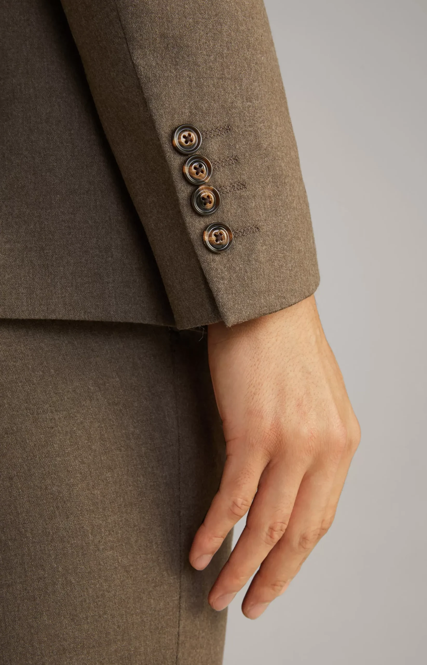Outlet JOOP! Haspar-Bloom Flannel Suit in Dark Brown Mélange dark brown melange
