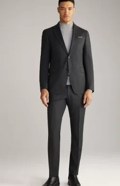 New JOOP! Haspar-Bloom Flannel Suit in Grey Melange dark grey melange