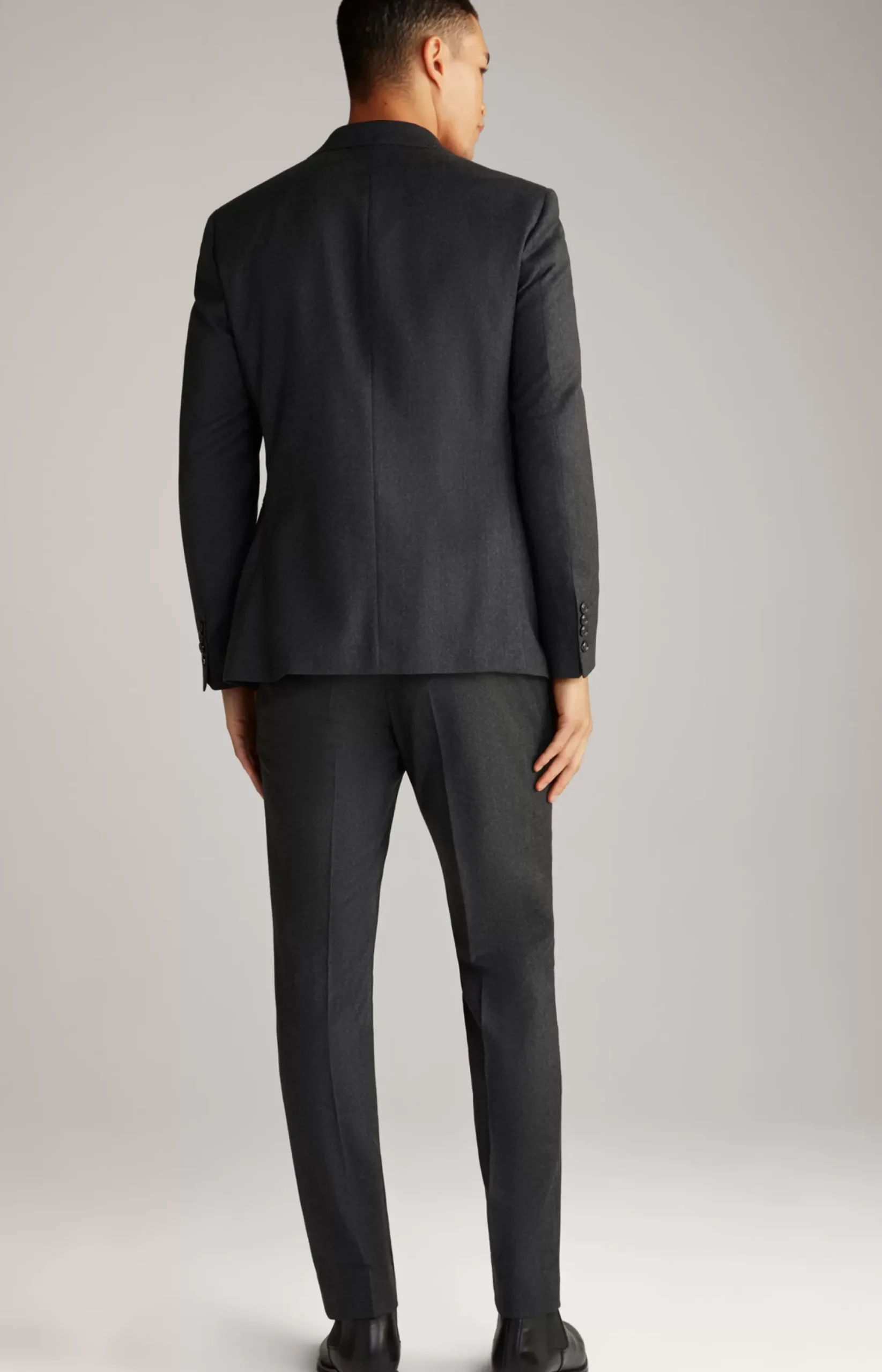 New JOOP! Haspar-Bloom Flannel Suit in Grey Melange dark grey melange