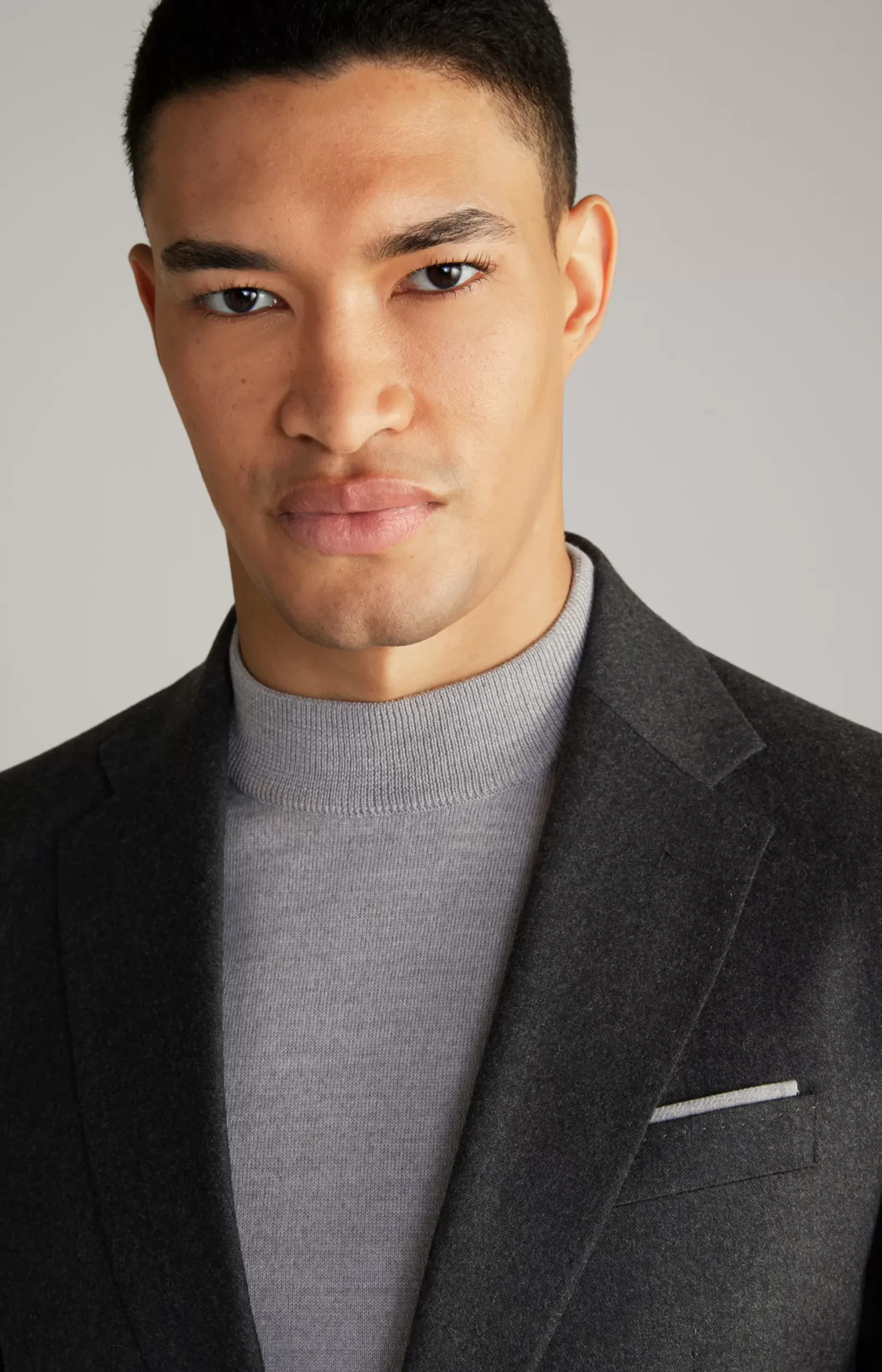 New JOOP! Haspar-Bloom Flannel Suit in Grey Melange dark grey melange