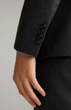 New JOOP! Haspar-Bloom Flannel Suit in Grey Melange dark grey melange