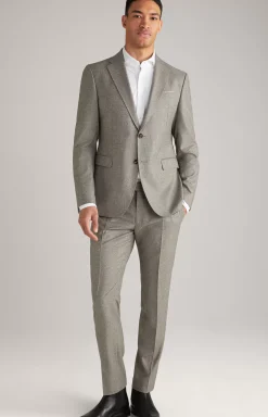 Hot JOOP! Haspar-Bloom Virgin Wool Suit in light beige/light grey
