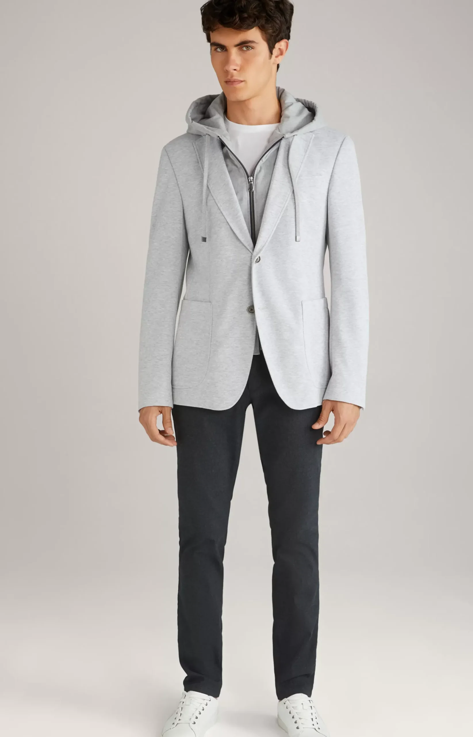 JOOP! Havardy Jacket in Mottled Light Grey light grey flecked