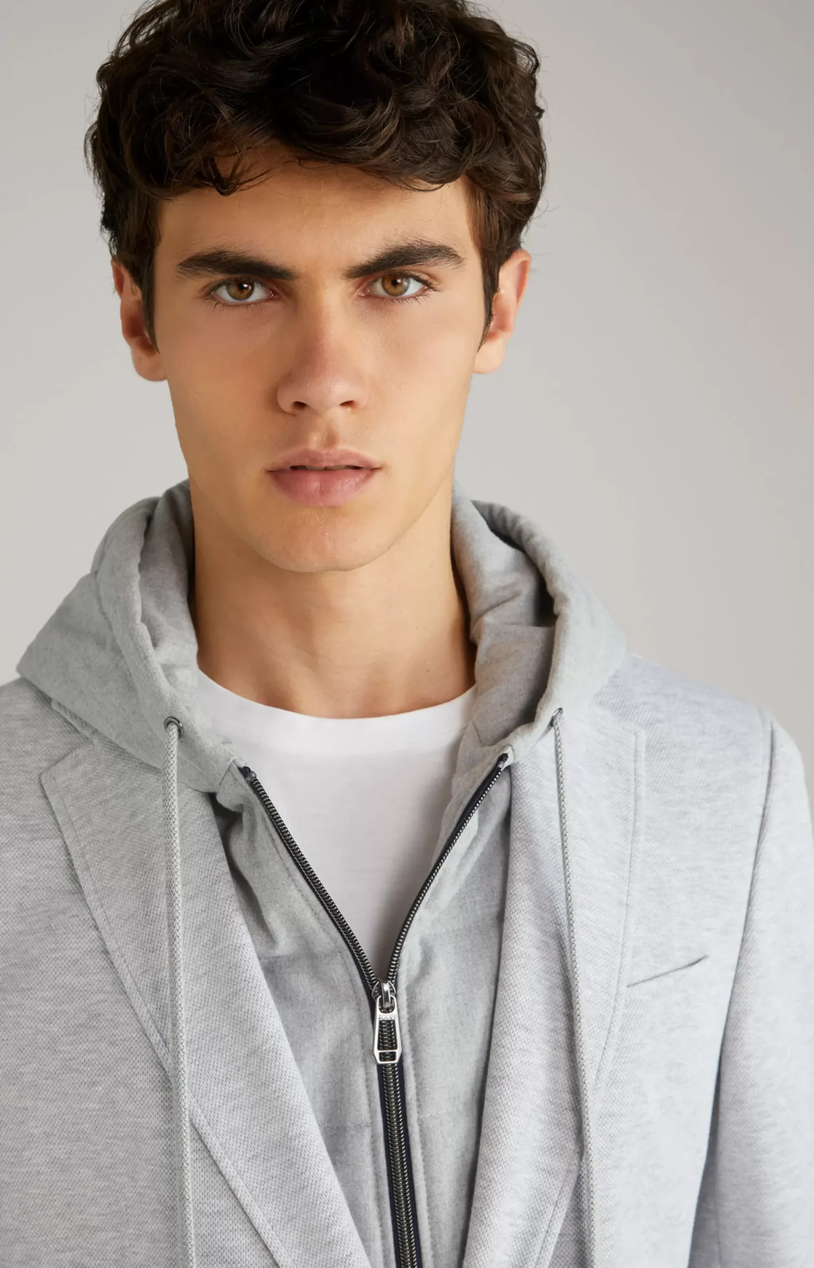 JOOP! Havardy Jacket in Mottled Light Grey light grey flecked