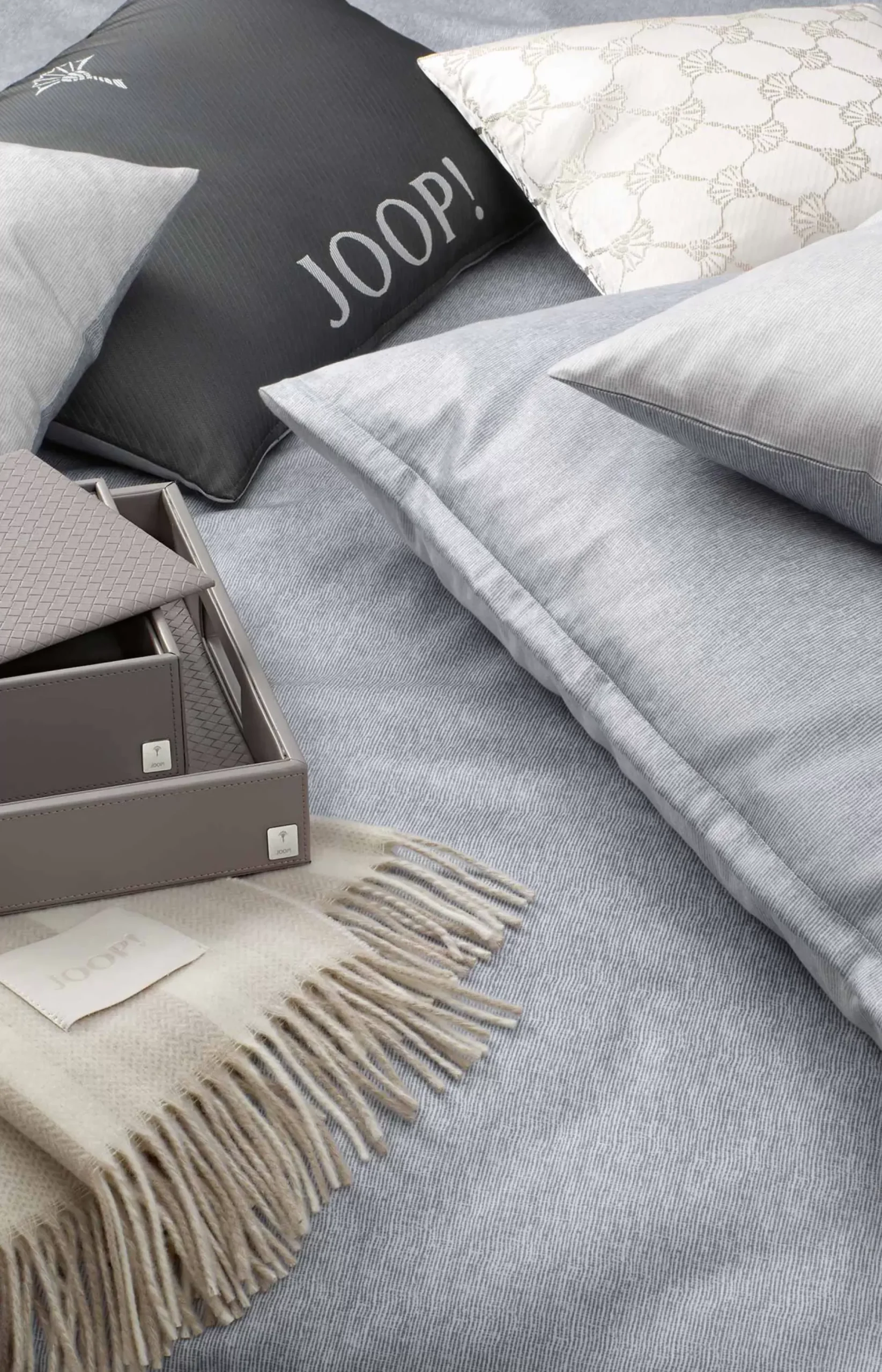 Discount JOOP! Homeline tray, grey-rosé herringbone medium grey 2