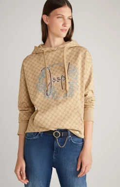 Clearance JOOP! Hoodie in Dark Beige, patterned dark beige patterned